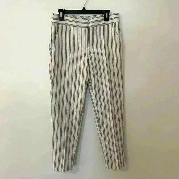 LOFT Blue and Off White Trouser Pants, Size 4 - Picture 1 of 6